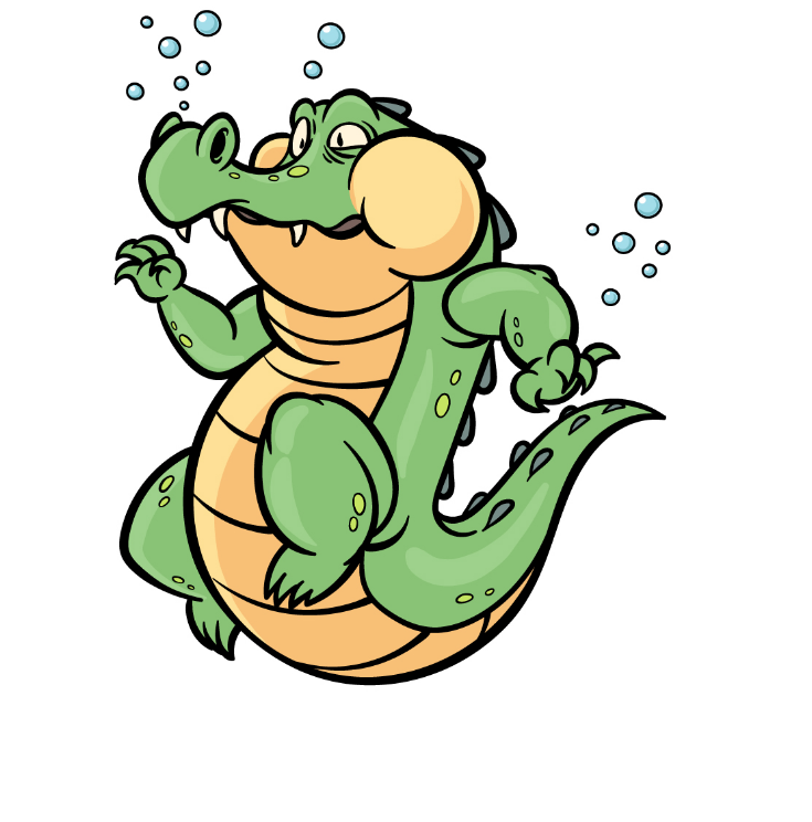 How To Draw A Cartoon Crocodile
