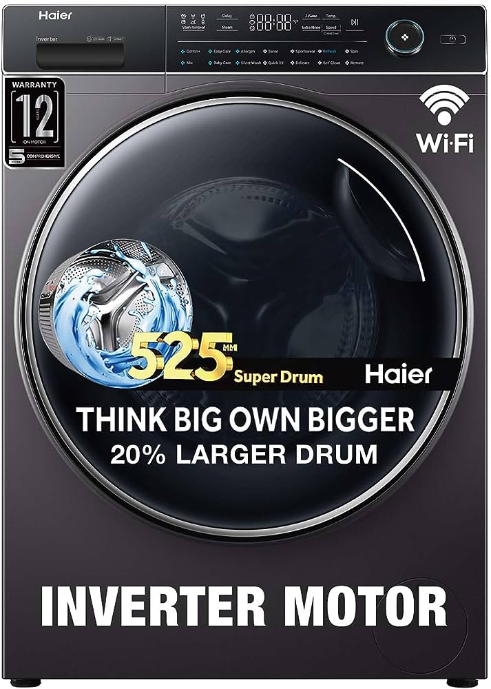Haier- Haier 8 Kg 5 Star Inverter Motor Fully Automatic Front Load Washing Machine 