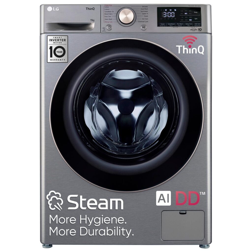 LG- LG 9 Kg 5 Star Wi-Fi Inverter AI Direct Drive Fully-Automatic Front Load Washing 