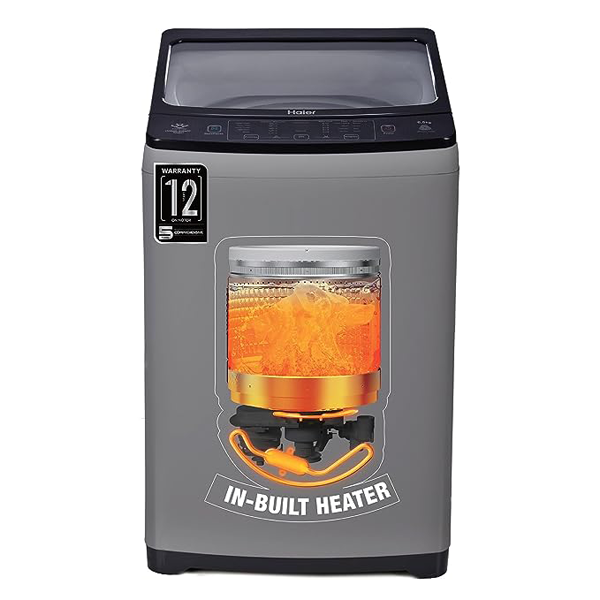 Haier- Haier 8 Kg 5 Star In-built Heater Fully Automatic Top Load Washing Machine 